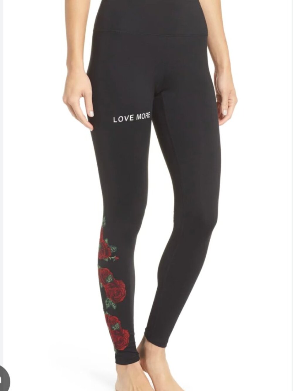 Spiritual Gangster Rose Perfect High Waist 7/8 Leggings Embroidered Roses Small